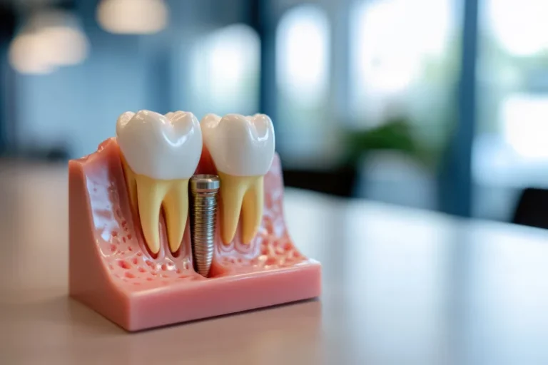 Dental implant sample image showing artificial tooth replacement after extraction