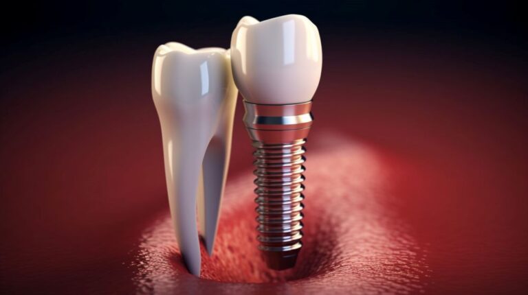 Dental implant along with original teeth for missing teeth restoration